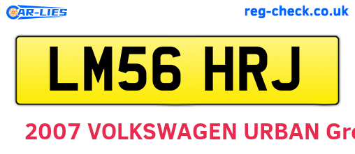 LM56HRJ are the vehicle registration plates.
