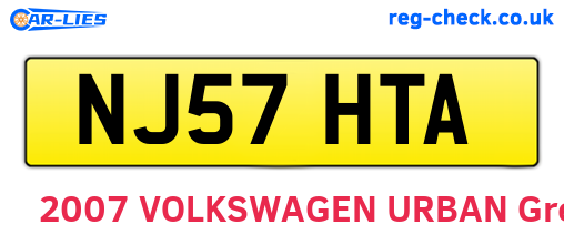 NJ57HTA are the vehicle registration plates.