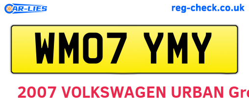 WM07YMY are the vehicle registration plates.