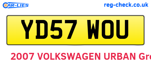 YD57WOU are the vehicle registration plates.