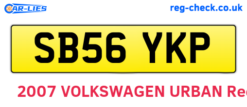 SB56YKP are the vehicle registration plates.