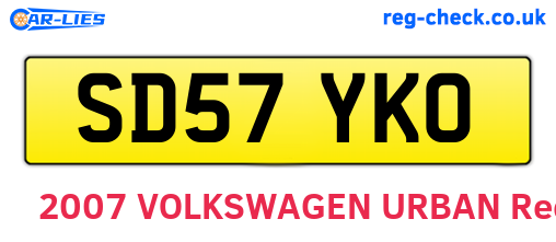 SD57YKO are the vehicle registration plates.