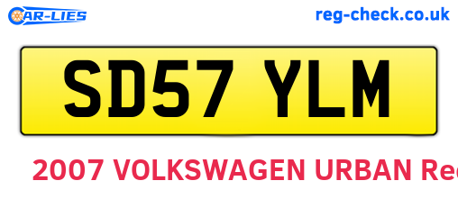 SD57YLM are the vehicle registration plates.