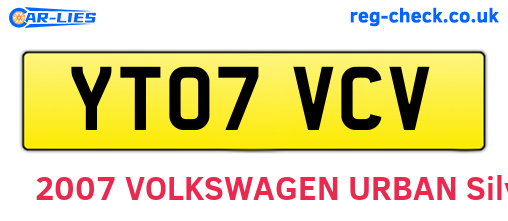 YT07VCV are the vehicle registration plates.