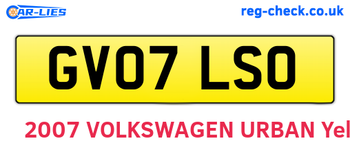 GV07LSO are the vehicle registration plates.