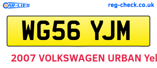 WG56YJM are the vehicle registration plates.