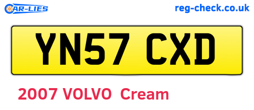 YN57CXD are the vehicle registration plates.