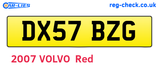 DX57BZG are the vehicle registration plates.