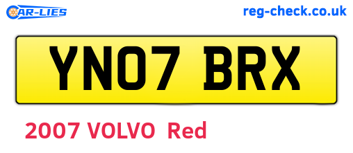 YN07BRX are the vehicle registration plates.