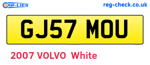 GJ57MOU are the vehicle registration plates.