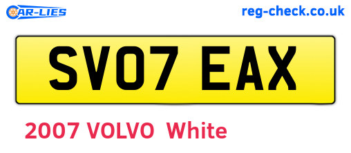 SV07EAX are the vehicle registration plates.