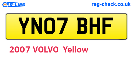 YN07BHF are the vehicle registration plates.