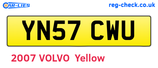 YN57CWU are the vehicle registration plates.