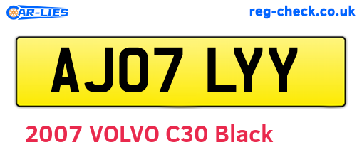 AJ07LYY are the vehicle registration plates.