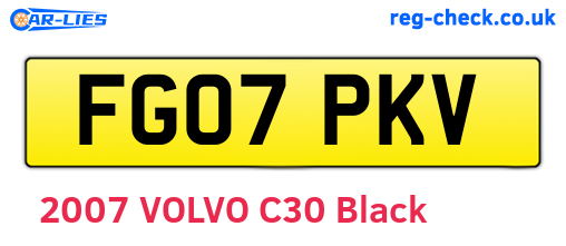FG07PKV are the vehicle registration plates.