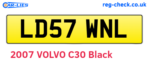LD57WNL are the vehicle registration plates.
