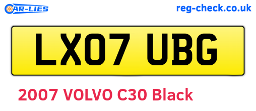 LX07UBG are the vehicle registration plates.