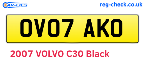 OV07AKO are the vehicle registration plates.