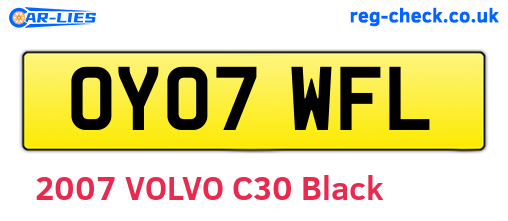 OY07WFL are the vehicle registration plates.