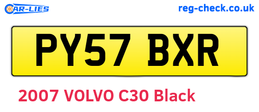 PY57BXR are the vehicle registration plates.