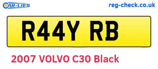 R44YRB are the vehicle registration plates.