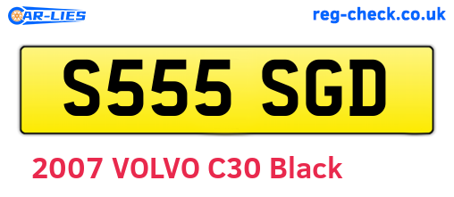 S555SGD are the vehicle registration plates.