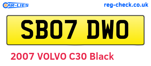 SB07DWO are the vehicle registration plates.