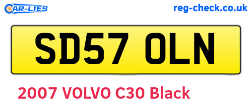 SD57OLN are the vehicle registration plates.