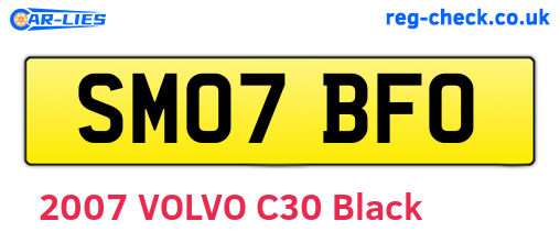 SM07BFO are the vehicle registration plates.
