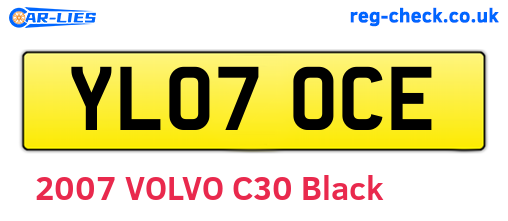 YL07OCE are the vehicle registration plates.