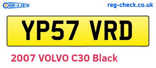 YP57VRD are the vehicle registration plates.