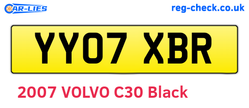 YY07XBR are the vehicle registration plates.