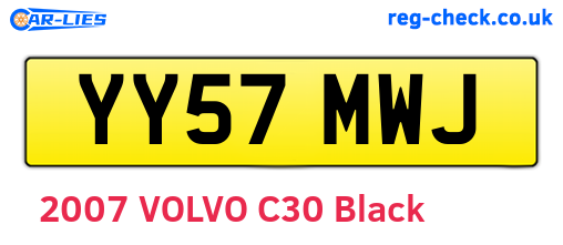 YY57MWJ are the vehicle registration plates.