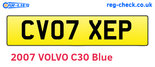 CV07XEP are the vehicle registration plates.