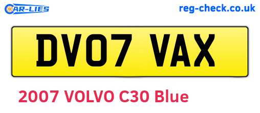 DV07VAX are the vehicle registration plates.