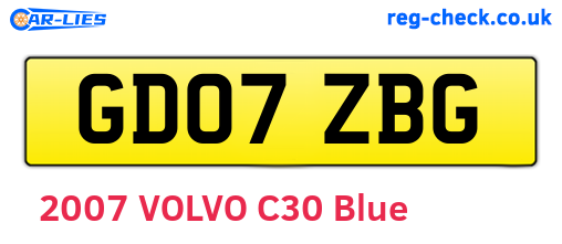 GD07ZBG are the vehicle registration plates.