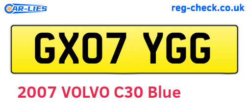 GX07YGG are the vehicle registration plates.