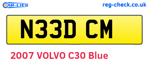 N33DCM are the vehicle registration plates.