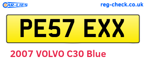 PE57EXX are the vehicle registration plates.