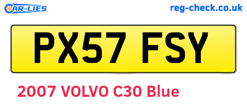 PX57FSY are the vehicle registration plates.