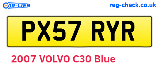 PX57RYR are the vehicle registration plates.