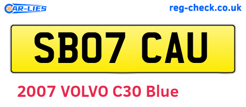 SB07CAU are the vehicle registration plates.