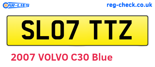 SL07TTZ are the vehicle registration plates.
