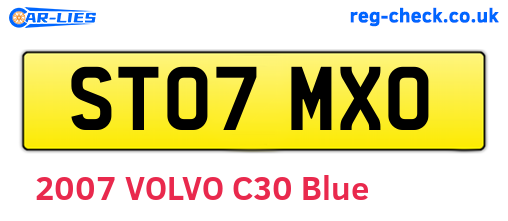 ST07MXO are the vehicle registration plates.