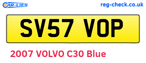 SV57VOP are the vehicle registration plates.