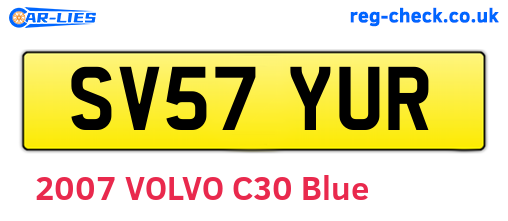 SV57YUR are the vehicle registration plates.