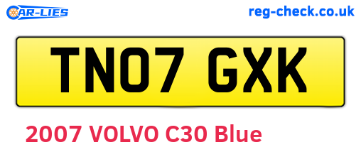 TN07GXK are the vehicle registration plates.