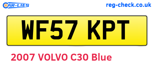 WF57KPT are the vehicle registration plates.