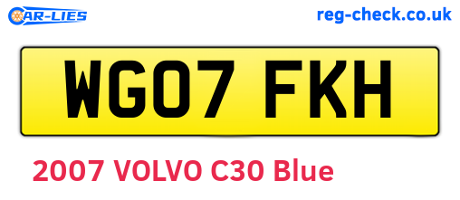WG07FKH are the vehicle registration plates.