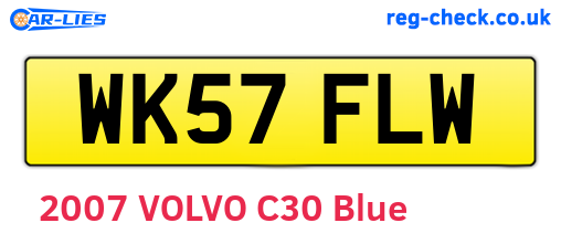 WK57FLW are the vehicle registration plates.